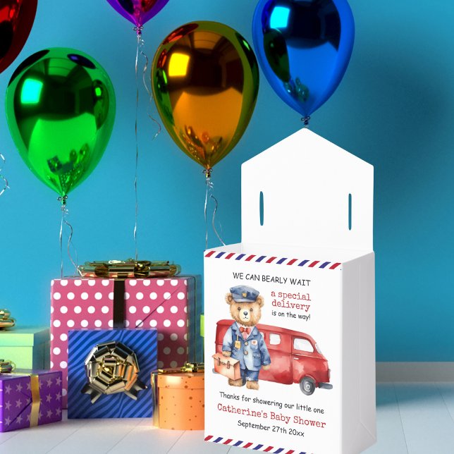We Can Bearly Wait Special Delivery Baby Shower Favor Boxes (Creator Uploaded)