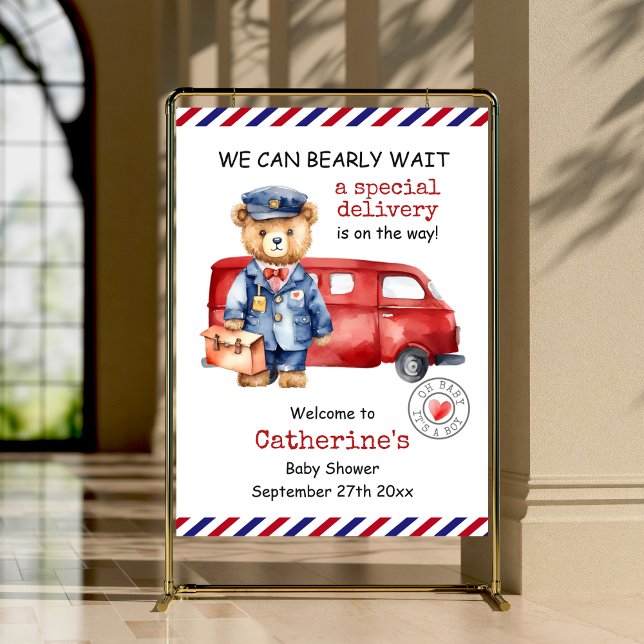 We Can Bearly Wait Special Delivery Baby Shower Foam Board (Creator Uploaded)