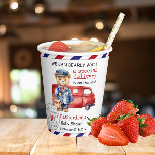 We Can Bearly Wait Special Delivery Baby Shower Paper Cups