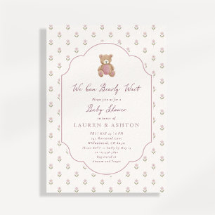We Can Bearly Wait Storybook Teddy Bear Baby Showe Invitation
