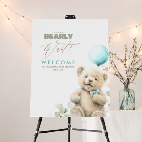 We Can Bearly Wait Teddy Baby Shower Welcome Sign