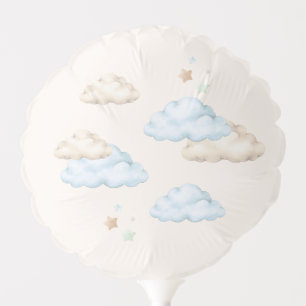 We Can Bearly Wait Teddy Bear Airplane Blue Boy Balloon