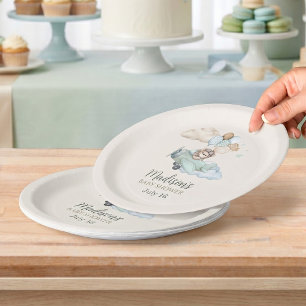 We Can Bearly Wait Teddy Bear Airplane Tabeware Paper Plates