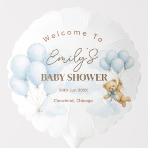 We Can Bearly Wait Teddy Bear Baby Boy Baby Shower Balloon