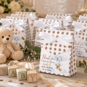 We Can Bearly Wait Teddy Bear Baby Boy Favor Boxes