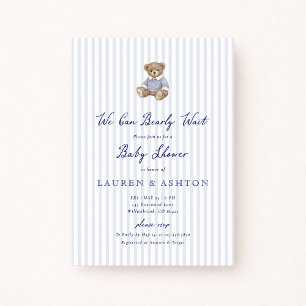 We Can Bearly Wait Teddy Bear Baby Shower Announcement