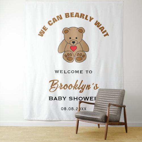 We Can Bearly Wait Teddy Bear Baby Shower Backdrop