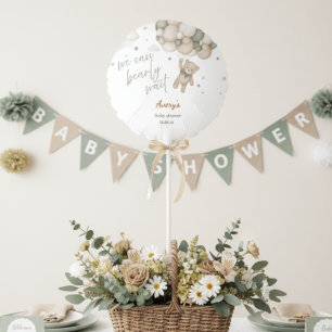 We Can Bearly Wait Teddy Bear Baby Shower Balloon