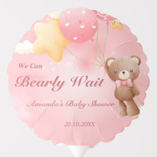 We Can Bearly Wait! Teddy Bear Baby Shower Balloon