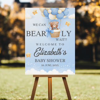 We can Bearly wait - Teddy Bear Baby shower Boy Foam Board