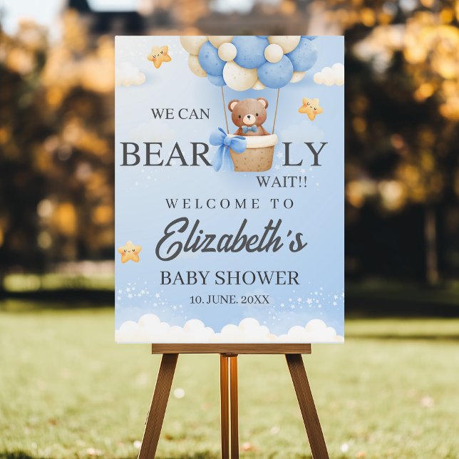 We can Bearly wait - Teddy Bear Baby shower Boy Foam Board (Creator Uploaded)