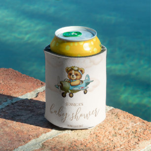 We Can Bearly Wait! Teddy Bear Baby Shower Can Cooler