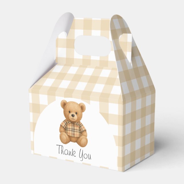 We Can Bearly Wait Teddy Bear Baby Shower Favor Boxes (Front Side)