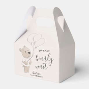 We Can Bearly Wait Teddy Bear Baby Shower Favor Boxes