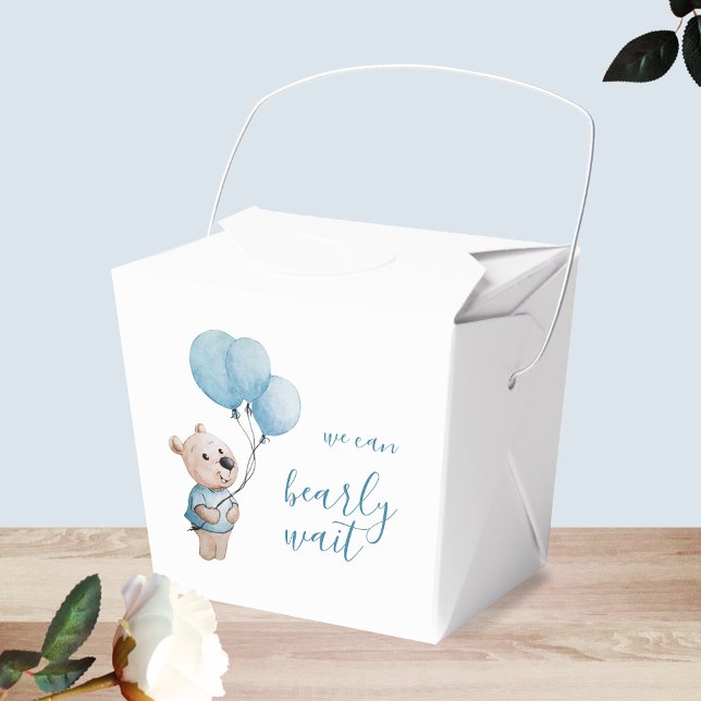 We Can Bearly Wait Teddy Bear Baby Shower Favor Boxes (Creator Uploaded)