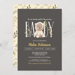 We Can Bearly Wait! Teddy Bear Baby Shower Invita Invitation