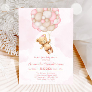 We Can Bearly Wait Teddy Bear Baby Shower Invitation