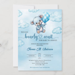 We can bearly wait teddy bear Baby Shower Invitation