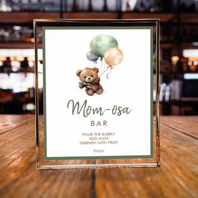 We can Bearly Wait Teddy Bear Baby Shower Mom-osa Poster (Creator Uploaded)