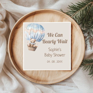 We Can Bearly Wait Teddy Bear Baby Shower Napkins