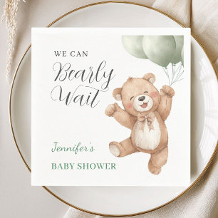 We Can Bearly Wait Teddy Bear Baby Shower Napkins