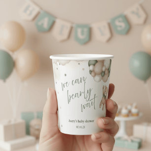 “We Can Bearly Wait” Teddy Bear Baby Shower Paper Cups