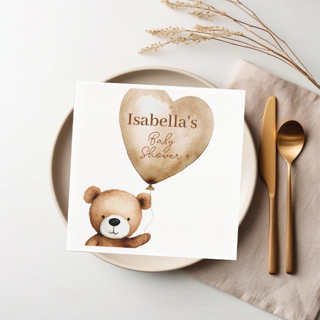 We Can Bearly Wait Teddy Bear Baby Shower Paper Napkins (We Can Bearly Wait Teddy Bear Baby Shower Paper Napkins)