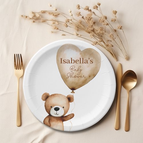 We Can Bearly Wait Teddy Bear Baby Shower Paper Paper Plates