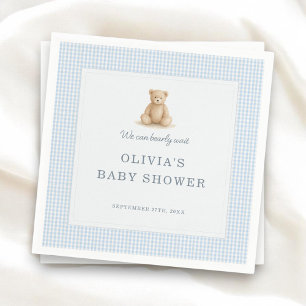 We Can Bearly Wait Teddy Bear Baby Shower Party Napkins