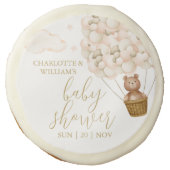 We Can Bearly Wait Teddy Bear Baby Shower Sugar Cookie (Front)