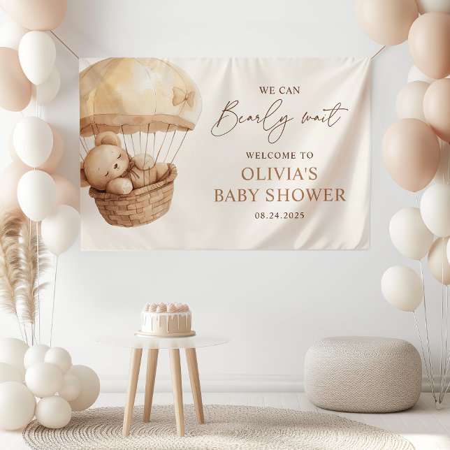 We Can Bearly Wait Teddy Bear Baby Shower Welcome Banner (Creator Uploaded)