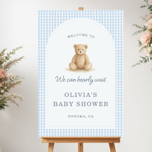 We Can Bearly Wait Teddy Bear Baby Shower Welcome Foam Board