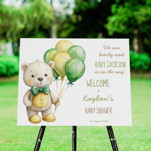 We can bearly wait teddy bear baby shower welcome  foam board