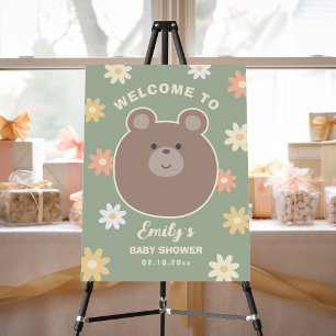 We Can Bearly Wait Teddy Bear Baby Shower Welcome Foam Board