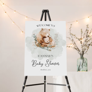 We Can Bearly Wait Teddy Bear Baby Shower Welcome Foam Board