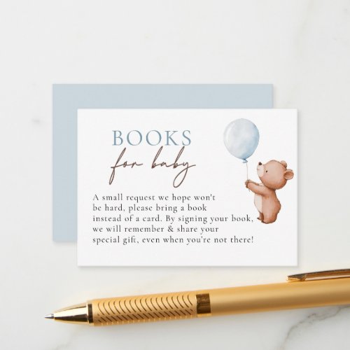 We Can Bearly Wait Teddy Bear Balloon Baby Shower Enclosure Card