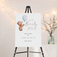 We Can Bearly Wait Teddy Bear Balloon Baby Shower