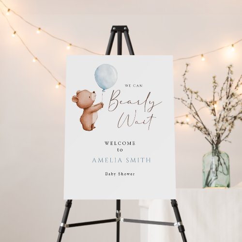We Can Bearly Wait Teddy Bear Balloon Baby Shower Foam Board