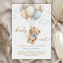 We Can Bearly Wait Teddy Bear Balloon Baby Shower