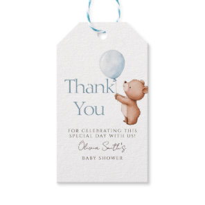 We Can Bearly Wait Teddy Bear Balloon Thank You  Gift Tags