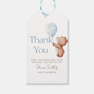 We Can Bearly Wait Teddy Bear Balloon Thank You  Gift Tags