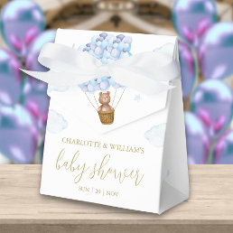 We Can Bearly Wait Teddy Bear Blue Boy Baby Shower Favor Boxes