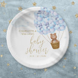 We Can Bearly Wait Teddy Bear Blue Boy Baby Shower Paper Plates<br><div class="desc">Cute "we can bearly wait" teddy bear-themed blue boy baby shower design. Designed by Thisisnotme©</div>