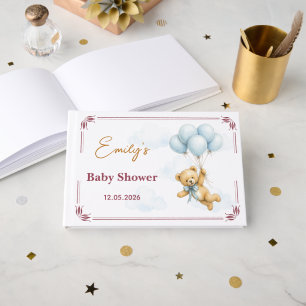 We Can Bearly Wait Teddy Bear boy Baby shower Guest Book