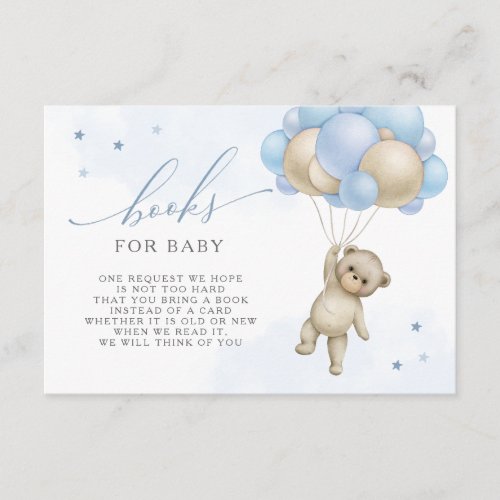 We Can Bearly Wait Teddy Bear Boy Bring a Book Enclosure Card