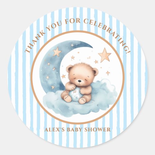 We Can Bearly Wait Teddy Bear Boy Favor Sticker