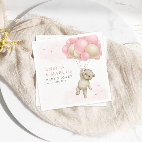 We Can Bearly Wait Teddy Bear Boy Girl Shower Napkins