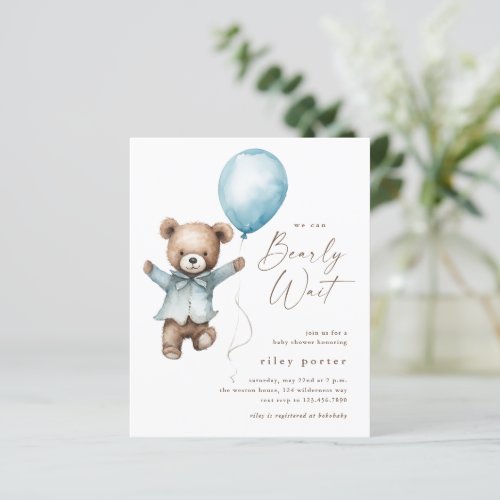 We Can Bearly Wait Teddy Bear Boys Baby Shower