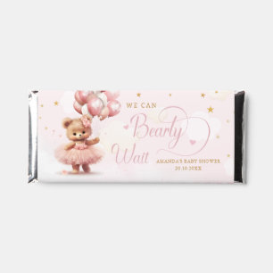 We Can Bearly Wait Teddy Bear Girl Baby Shower Hershey Bar Favors