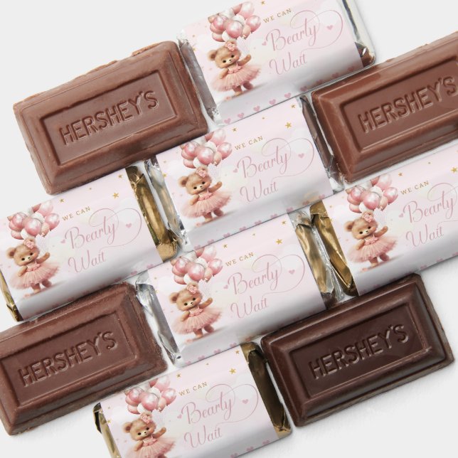 We Can Bearly Wait Teddy Bear Girl Baby Shower Hershey's Miniatures (Assorted)